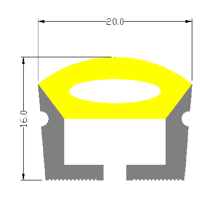 Flex Silicone LED Strip Diffuser Channel With Curved Top 120° Top Emitting 20*16mm Flex Silicone LED Strip Diffuser Channel With Curved Top 120° Top Emitting 20*16mm